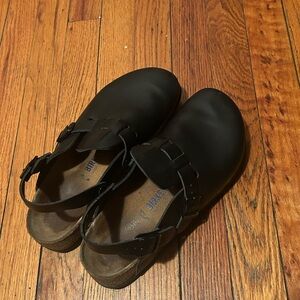 Birkenstock Black Leather Mules